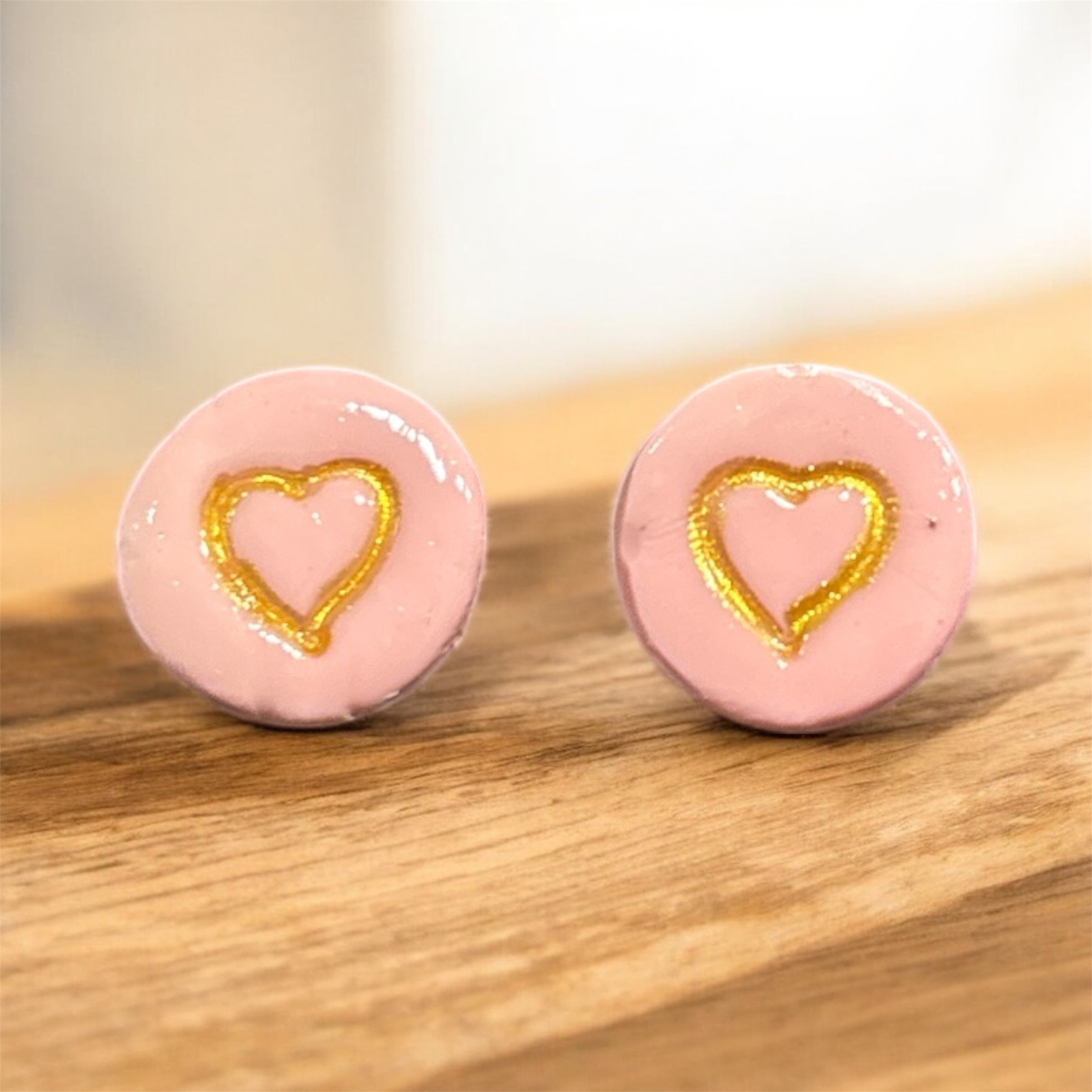 Polymer clay earrings (love)